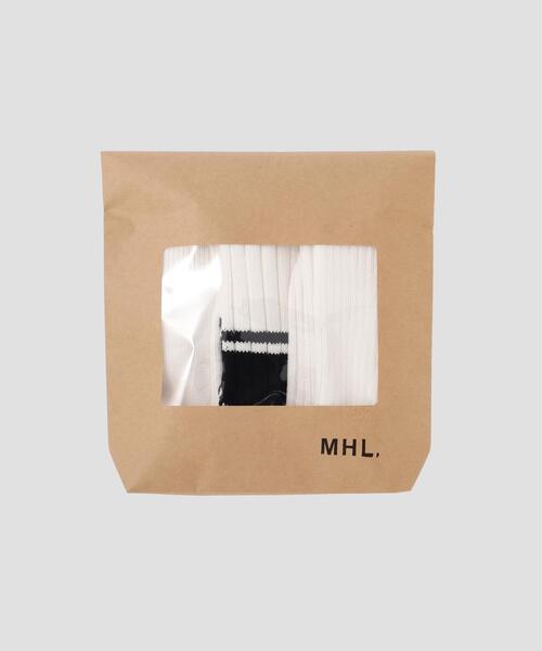 MHL.(エムエイチエル)の「COTTON SOCKS PACK(ソックス/靴下・メンズ・ホワイト/ブラック・FREE)」の2枚目の写真