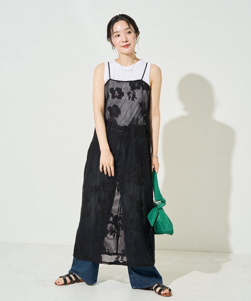 FREAK'S STORE(フリークスストア)の「限定展開 フラワー メッシュ キャミ ワンピース(ワンピース・レディース・オフホワイト/ブラック・フリ-)」の7枚目の写真