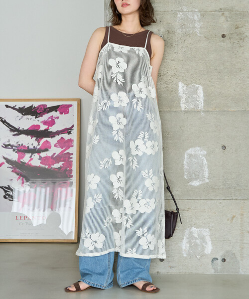 FREAK'S STORE(フリークスストア)の「限定展開 フラワー メッシュ キャミ ワンピース(ワンピース・レディース・オフホワイト/ブラック・フリ-)」の20枚目の写真
