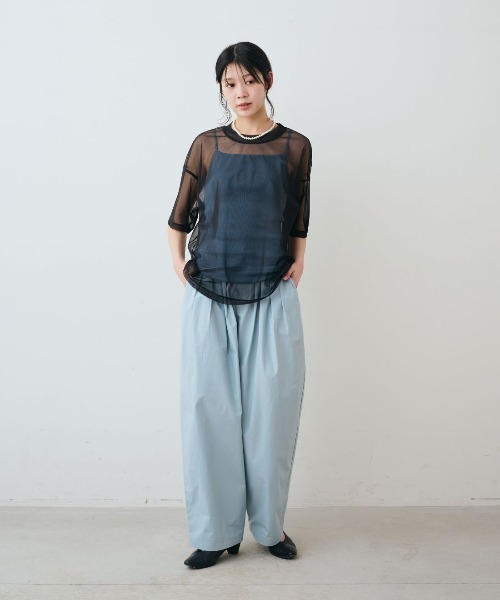 THREE FIFTY STANDARD(スリーフィフティースタンダード)の「THREE FIFTY STANDARD さらっとリブ素材のブラキャミソール(キャミソール・レディース・チャコールグレー/ブラウン/サックスブルー・LL/M/L)」の14枚目の写真