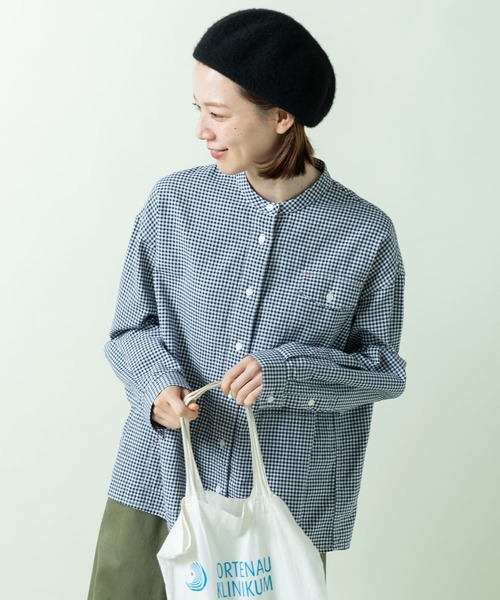 PAR ICI(パーリッシィ)の「vintage/オーガニックコットン ワークシャツ(シャツ/ブラウス・レディース・ネイビー/ホワイト/ブルー・FREE)」の1枚目の写真
