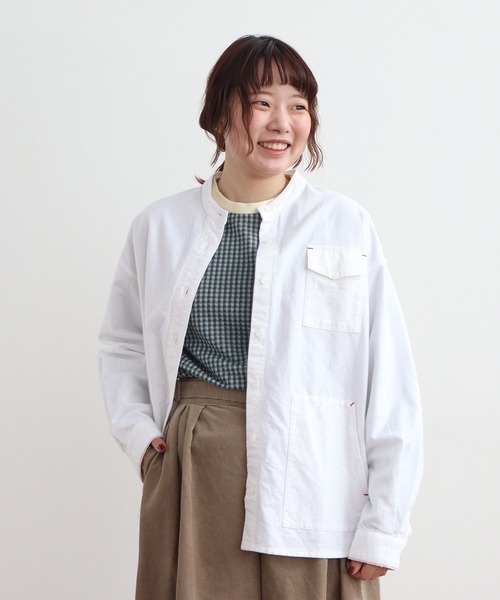 PAR ICI(パーリッシィ)の「vintage/オーガニックコットン ワークシャツ(シャツ/ブラウス・レディース・ネイビー/ホワイト/ブルー・FREE)」の2枚目の写真