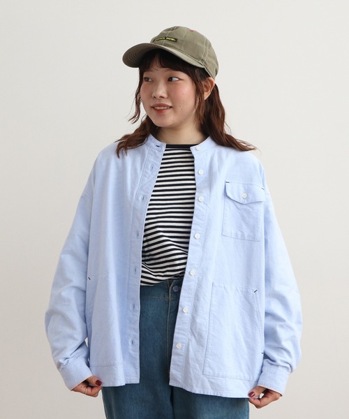 PAR ICI(パーリッシィ)の「vintage/オーガニックコットン ワークシャツ(シャツ/ブラウス・レディース・ネイビー/ホワイト/ブルー・FREE)」の3枚目の写真