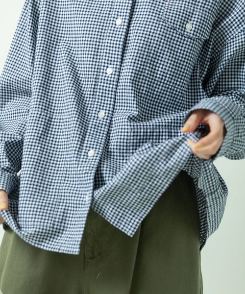 PAR ICI(パーリッシィ)の「vintage/オーガニックコットン ワークシャツ(シャツ/ブラウス・レディース・ネイビー/ホワイト/ブルー・FREE)」の11枚目の写真