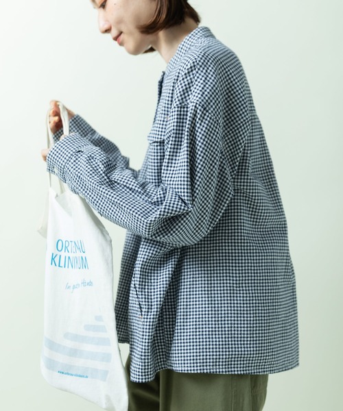 PAR ICI(パーリッシィ)の「vintage/オーガニックコットン ワークシャツ(シャツ/ブラウス・レディース・ネイビー/ホワイト/ブルー・FREE)」の12枚目の写真