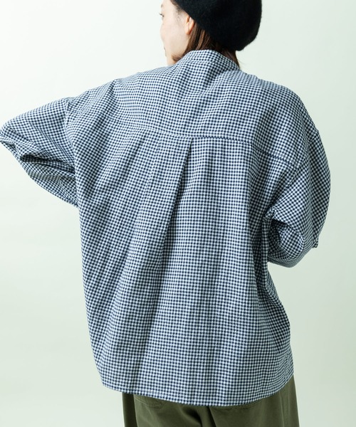 PAR ICI(パーリッシィ)の「vintage/オーガニックコットン ワークシャツ(シャツ/ブラウス・レディース・ネイビー/ホワイト/ブルー・FREE)」の14枚目の写真