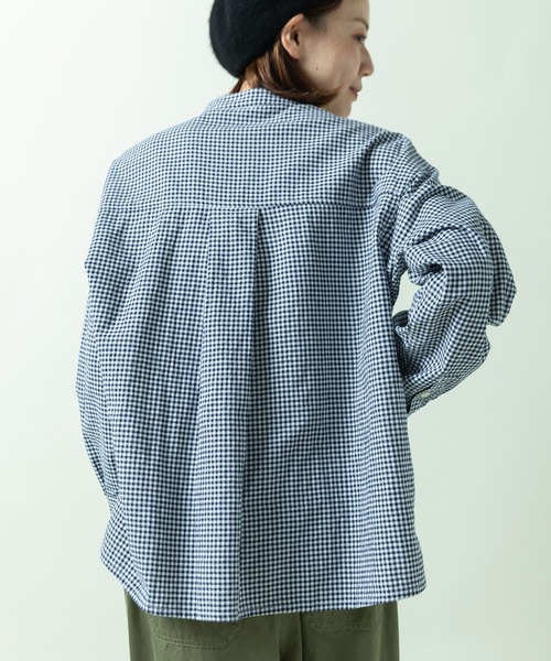 PAR ICI(パーリッシィ)の「vintage/オーガニックコットン ワークシャツ(シャツ/ブラウス・レディース・ネイビー/ホワイト/ブルー・FREE)」の15枚目の写真
