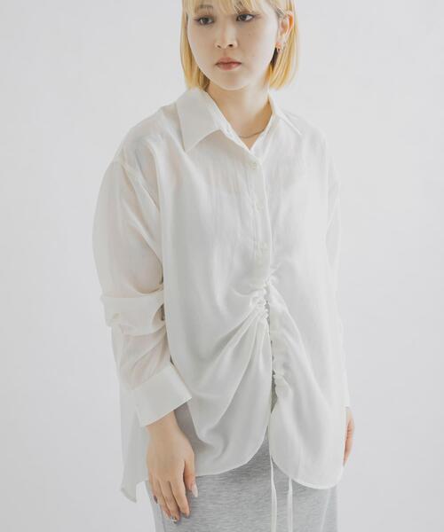 THE GOODLAND MARKET（ザグッドランドマーケット）の「MIDIUMISOLID　DROWSTRING SHIRT（シャツ/ブラウス・レディース・ライトピンク/ライトブルー/ブラック/アイボリー・FREE）」の5枚目の写真