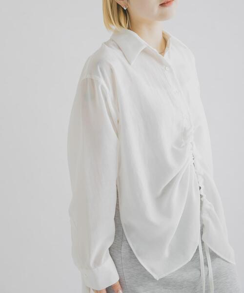 THE GOODLAND MARKET（ザグッドランドマーケット）の「MIDIUMISOLID　DROWSTRING SHIRT（シャツ/ブラウス・レディース・ライトピンク/ライトブルー/ブラック/アイボリー・FREE）」の6枚目の写真