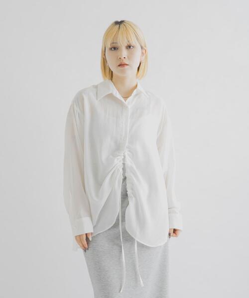 THE GOODLAND MARKET（ザグッドランドマーケット）の「MIDIUMISOLID　DROWSTRING SHIRT（シャツ/ブラウス・レディース・ライトピンク/ライトブルー/ブラック/アイボリー・FREE）」の7枚目の写真