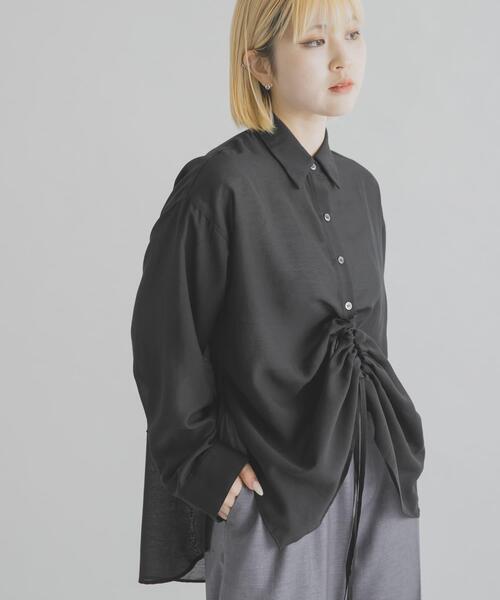 THE GOODLAND MARKET（ザグッドランドマーケット）の「MIDIUMISOLID　DROWSTRING SHIRT（シャツ/ブラウス・レディース・ライトピンク/ライトブルー/ブラック/アイボリー・FREE）」の14枚目の写真