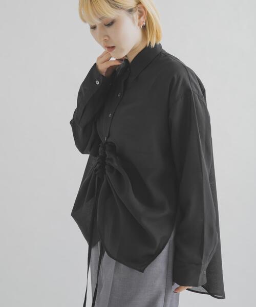 THE GOODLAND MARKET（ザグッドランドマーケット）の「MIDIUMISOLID　DROWSTRING SHIRT（シャツ/ブラウス・レディース・ライトピンク/ライトブルー/ブラック/アイボリー・FREE）」の15枚目の写真