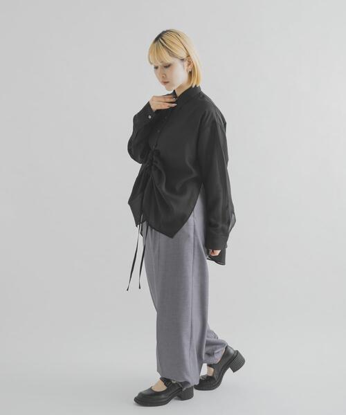 THE GOODLAND MARKET（ザグッドランドマーケット）の「MIDIUMISOLID　DROWSTRING SHIRT（シャツ/ブラウス・レディース・ライトピンク/ライトブルー/ブラック/アイボリー・FREE）」の19枚目の写真