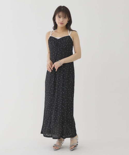 archives(アルシーヴ)の「【アレンジ自在の2WAYドットワンピ】パイピングドットカットJQキャミワンピース(ワンピース・レディース・オフホワイト/ブラック・MEDIUM)」の1枚目の写真