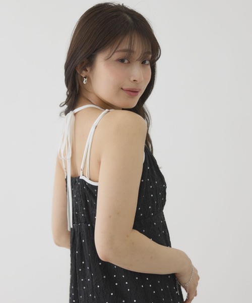 archives(アルシーヴ)の「【アレンジ自在の2WAYドットワンピ】パイピングドットカットJQキャミワンピース(ワンピース・レディース・オフホワイト/ブラック・MEDIUM)」の16枚目の写真