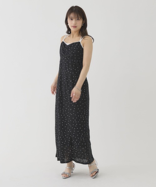archives(アルシーヴ)の「【アレンジ自在の2WAYドットワンピ】パイピングドットカットJQキャミワンピース(ワンピース・レディース・オフホワイト/ブラック・MEDIUM)」の3枚目の写真