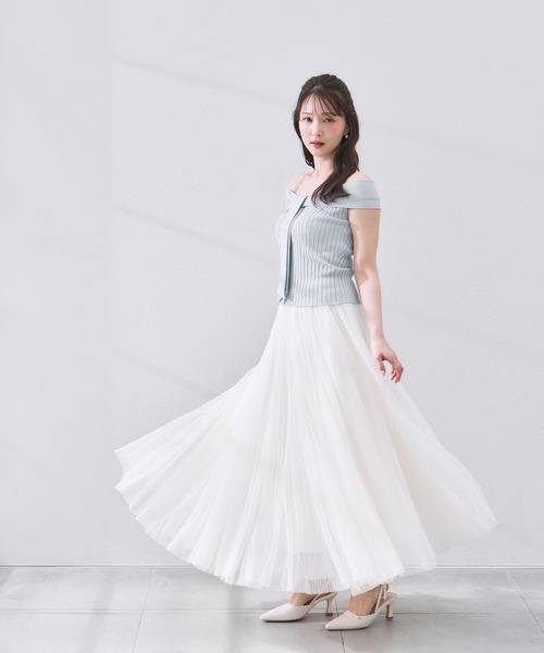 polaura(ポローラ)の「コントゥアリボンニットトップ(シャツ/ブラウス・レディース・レッド/グレイッシュベージュ/ライトピンク/ベージュ/ライトブルー・FREE)」の8枚目の写真