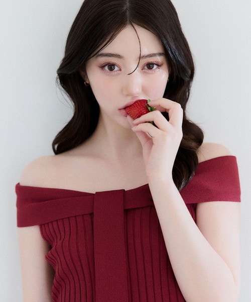 polaura(ポローラ)の「コントゥアリボンニットトップ(シャツ/ブラウス・レディース・レッド/グレイッシュベージュ/ライトピンク/ベージュ/ライトブルー・FREE)」の21枚目の写真