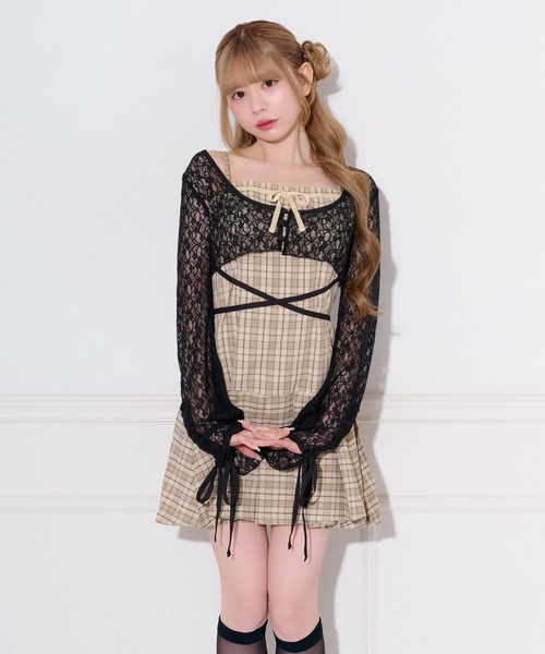 apres jour(アプレジュール)の「【セット着用可能】レースショートカーディガン(カーディガン/ボレロ・レディース・ピンク/オフホワイト/ブラック・X-LARGE/フリー)」の11枚目の写真