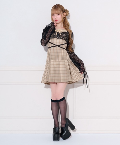 apres jour(アプレジュール)の「【セット着用可能】レースショートカーディガン(カーディガン/ボレロ・レディース・ピンク/オフホワイト/ブラック・X-LARGE/フリー)」の15枚目の写真