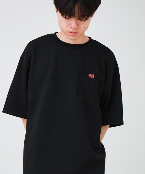 GLOSTER(グロスター)の「【ユニセックスで着たい】接触冷感ハート刺繍ポケTEE(Tシャツ/カットソー・メンズ・ブラック/ホワイト/ネイビー・S/L/M)」の10枚目の写真