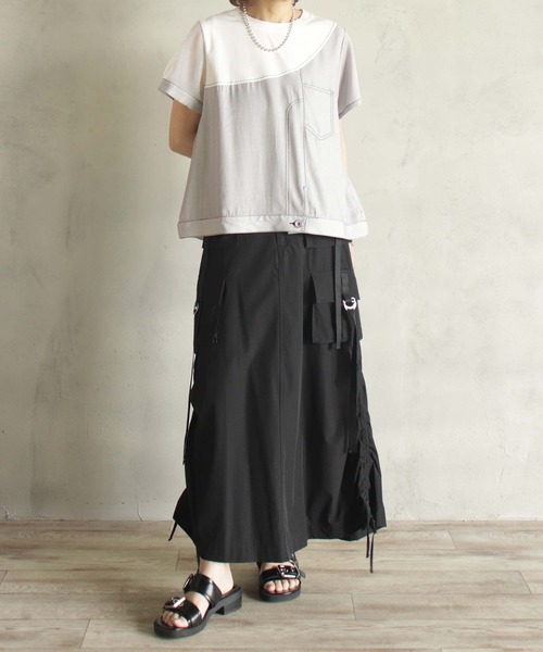 BITTOKO（ビットコ）の「メッシュ×デザインプルオーバー（Tシャツ/カットソー・レディース・ホワイト/ブラック・FREE）」の13枚目の写真