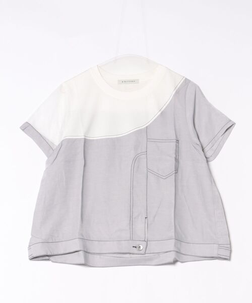 BITTOKO（ビットコ）の「メッシュ×デザインプルオーバー（Tシャツ/カットソー・レディース・ホワイト/ブラック・FREE）」の9枚目の写真