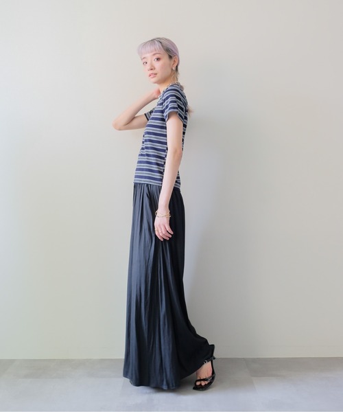 DOLLUPOOPS（ドールアップウップス）の「Shirred Waist Easy Wide-Leg Pants(ウエストシャーリングイージーワイドパンツ)（その他パンツ・レディース・ブラウン/カーキ/ブラック/チャコールグレー・FREE）」の6枚目の写真
