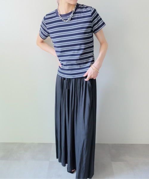 DOLLUPOOPS（ドールアップウップス）の「Shirred Waist Easy Wide-Leg Pants(ウエストシャーリングイージーワイドパンツ)（その他パンツ・レディース・ブラウン/カーキ/ブラック/チャコールグレー・FREE）」の7枚目の写真