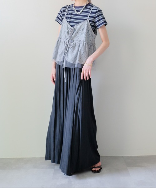 DOLLUPOOPS（ドールアップウップス）の「Shirred Waist Easy Wide-Leg Pants(ウエストシャーリングイージーワイドパンツ)（その他パンツ・レディース・ブラウン/カーキ/ブラック/チャコールグレー・FREE）」の8枚目の写真