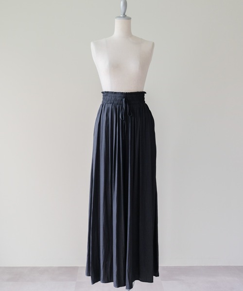 DOLLUPOOPS（ドールアップウップス）の「Shirred Waist Easy Wide-Leg Pants(ウエストシャーリングイージーワイドパンツ)（その他パンツ・レディース・ブラウン/カーキ/ブラック/チャコールグレー・FREE）」の15枚目の写真