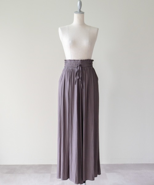 DOLLUPOOPS（ドールアップウップス）の「Shirred Waist Easy Wide-Leg Pants(ウエストシャーリングイージーワイドパンツ)（その他パンツ・レディース・ブラウン/カーキ/ブラック/チャコールグレー・FREE）」の17枚目の写真