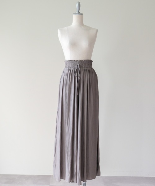 DOLLUPOOPS（ドールアップウップス）の「Shirred Waist Easy Wide-Leg Pants(ウエストシャーリングイージーワイドパンツ)（その他パンツ・レディース・ブラウン/カーキ/ブラック/チャコールグレー・FREE）」の19枚目の写真