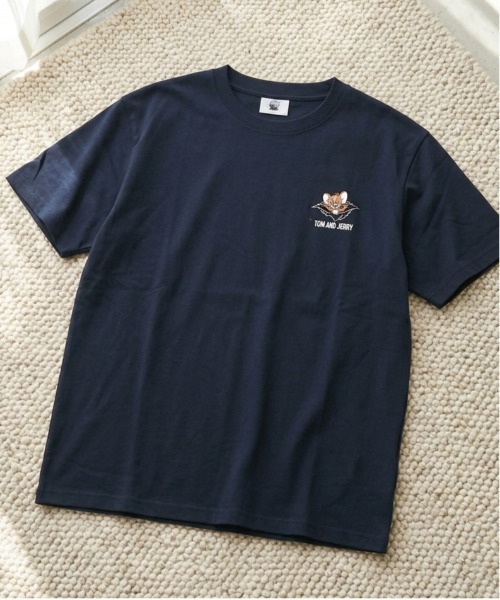 Tom&Jerry(トムアンドジェリー)の「【TOM & JERRY/トムとジェリー】キャラクターワンポイント刺繍半袖Tシャツ(DRY) ユニセックス(Tシャツ/カットソー・メンズ・ネイビー/ライトグリーン/サーモンピンク/グレイッシュベージュ・MEDIUM/LARGE)」の3枚目の写真