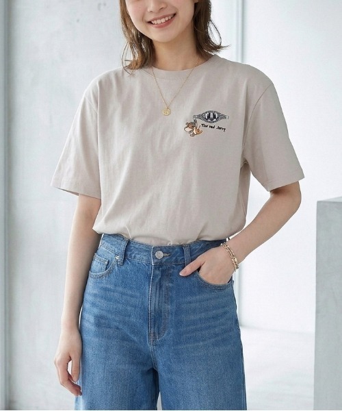 Tom&Jerry(トムアンドジェリー)の「【TOM & JERRY/トムとジェリー】キャラクターワンポイント刺繍半袖Tシャツ(DRY) ユニセックス(Tシャツ/カットソー・メンズ・ネイビー/ライトグリーン/サーモンピンク/グレイッシュベージュ・MEDIUM/LARGE)」の22枚目の写真