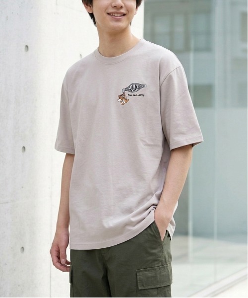 Tom&Jerry(トムアンドジェリー)の「【TOM & JERRY/トムとジェリー】キャラクターワンポイント刺繍半袖Tシャツ(DRY) ユニセックス(Tシャツ/カットソー・メンズ・ネイビー/ライトグリーン/サーモンピンク/グレイッシュベージュ・MEDIUM/LARGE)」の7枚目の写真
