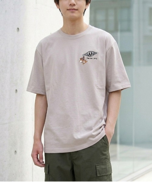 Tom&Jerry(トムアンドジェリー)の「【TOM & JERRY/トムとジェリー】キャラクターワンポイント刺繍半袖Tシャツ(DRY) ユニセックス(Tシャツ/カットソー・メンズ・ネイビー/ライトグリーン/サーモンピンク/グレイッシュベージュ・MEDIUM/LARGE)」の8枚目の写真
