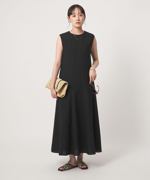 green label relaxing（グリーンレーベルリラクシング）の「［size SHORT/TALLあり］ドライクロス ワンピース マシンウォッシャブル 通気性（ワンピース・レディース・モカ/ブラック/オレンジ・FREE/TALL/SHORT）」の2枚目の写真