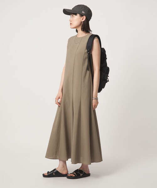 green label relaxing（グリーンレーベルリラクシング）の「［size SHORT/TALLあり］ドライクロス ワンピース マシンウォッシャブル 通気性（ワンピース・レディース・モカ/ブラック/オレンジ・FREE/TALL/SHORT）」の7枚目の写真