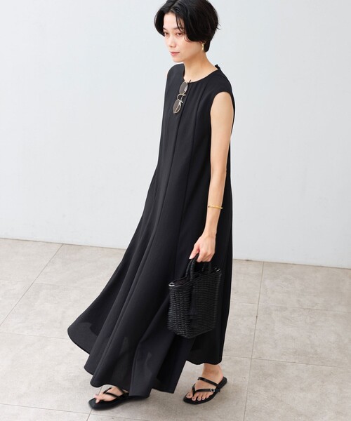 green label relaxing（グリーンレーベルリラクシング）の「［size SHORT/TALLあり］ドライクロス ワンピース マシンウォッシャブル 通気性（ワンピース・レディース・モカ/ブラック/オレンジ・FREE/TALL/SHORT）」の21枚目の写真