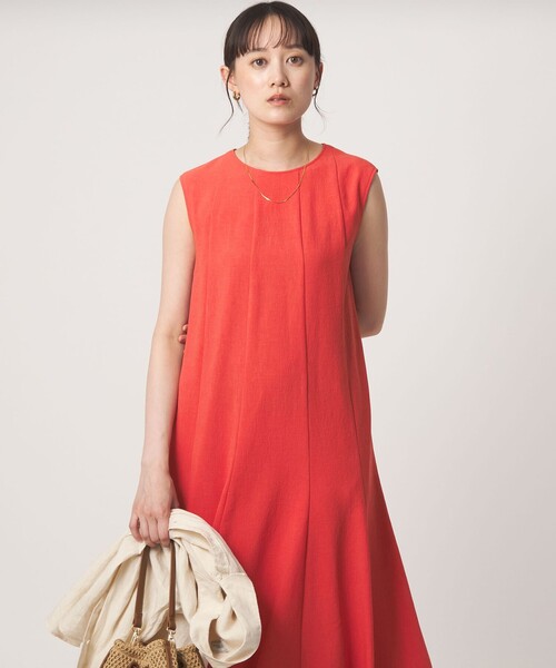 green label relaxing（グリーンレーベルリラクシング）の「［size SHORT/TALLあり］ドライクロス ワンピース マシンウォッシャブル 通気性（ワンピース・レディース・モカ/ブラック/オレンジ・FREE/TALL/SHORT）」の21枚目の写真