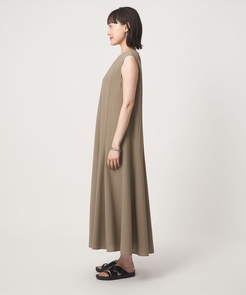 green label relaxing（グリーンレーベルリラクシング）の「［size SHORT/TALLあり］ドライクロス ワンピース マシンウォッシャブル 通気性（ワンピース・レディース・モカ/ブラック/オレンジ・FREE/TALL/SHORT）」の18枚目の写真