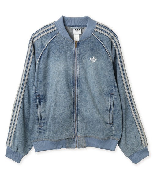 adidas(アディダス)の「adidas SST ADICOLOR DENIM TRACKTOP LIGHT WASH / アディダス SST アディカラー デニム トラックトップ ライトウォッシュ(デニムジャケット・メンズ・ライトインディゴブルー・S/M/L)」の4枚目の写真