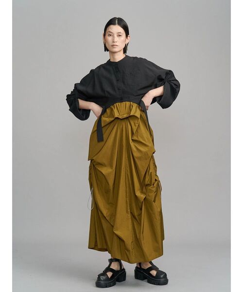 UN3Dラウンドパーツシアーショートシャツ ROUND PARTS SHEER SHORT SH / ラウンドパーツシアーショートシャツ