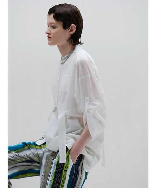 ROUND PARTS SHEER SHORT SH / ラウンドパーツシアーショートシャツ