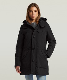 Vodan Parka/ミリタリーディテールフーデッド中綿ロングジャケット/コート