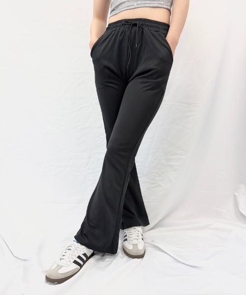 Alite cloth(アリーテクロス)の「スリムフレアパンツ(スウェットパンツ・レディース・グレー/ブラウン/ブラック/ライトグレー/ダークグレー・FREE)」の2枚目の写真