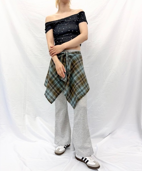 Alite cloth(アリーテクロス)の「スリムフレアパンツ(スウェットパンツ・レディース・グレー/ブラウン/ブラック/ライトグレー/ダークグレー・FREE)」の11枚目の写真