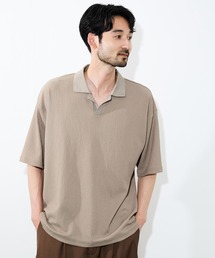 URBAN COLLECTION 楊柳スキッパーポロシャツ