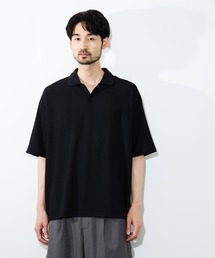 URBAN COLLECTION 楊柳スキッパーポロシャツ